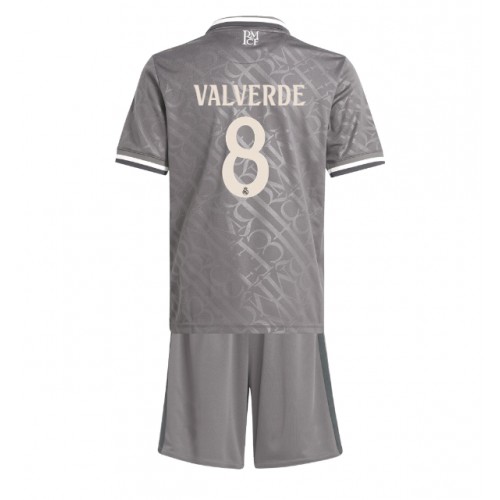 Dětský fotbalový dres Real Madrid Federico Valverde #8 2024-25 Třetí Krátký Rukáv (+ trenýrky)